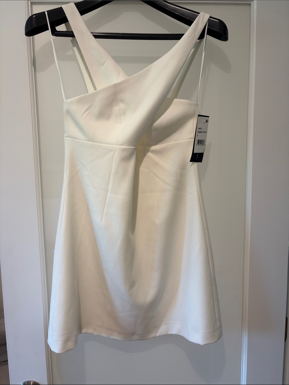 French Connection Whisper Ruth White Halter Keyhole Mini Dress - Picture 6 of 6